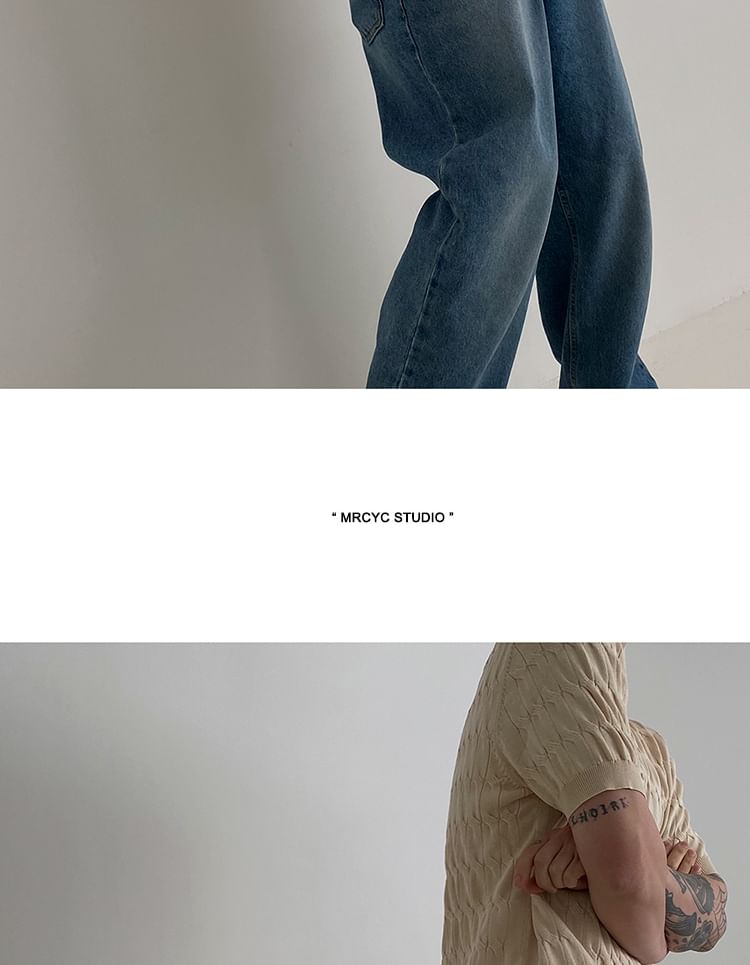 GRAYCIOUS - Henley-top met kabelmotief en elleboogmouwen