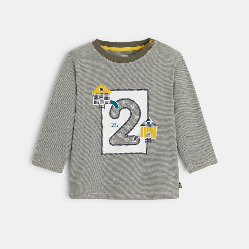 T-shirt rayé tipi vert bébé garçon Vert