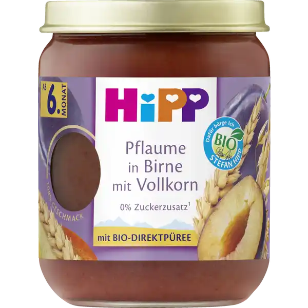 Bio Pflaume in Birne mit Vollkorn ab 6. Monat