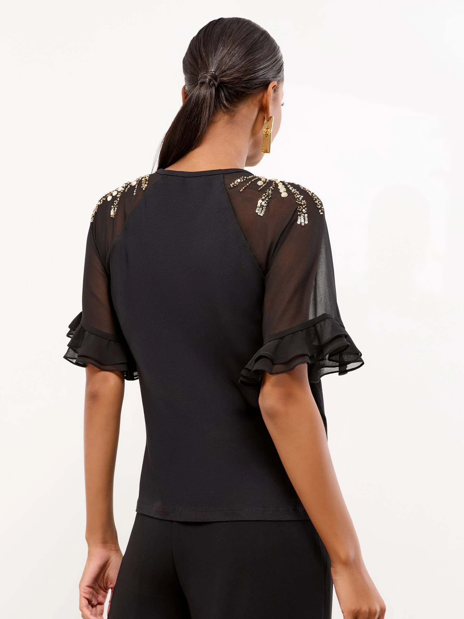 Lipsy Flutter Sleeve T-Shirt