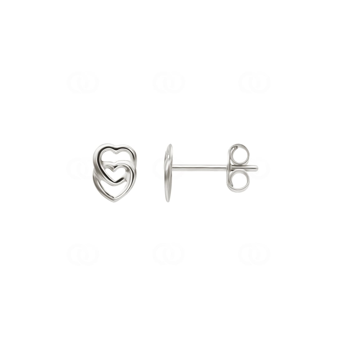 Ohrstecker 925 Silber rhodiniert Herzen
