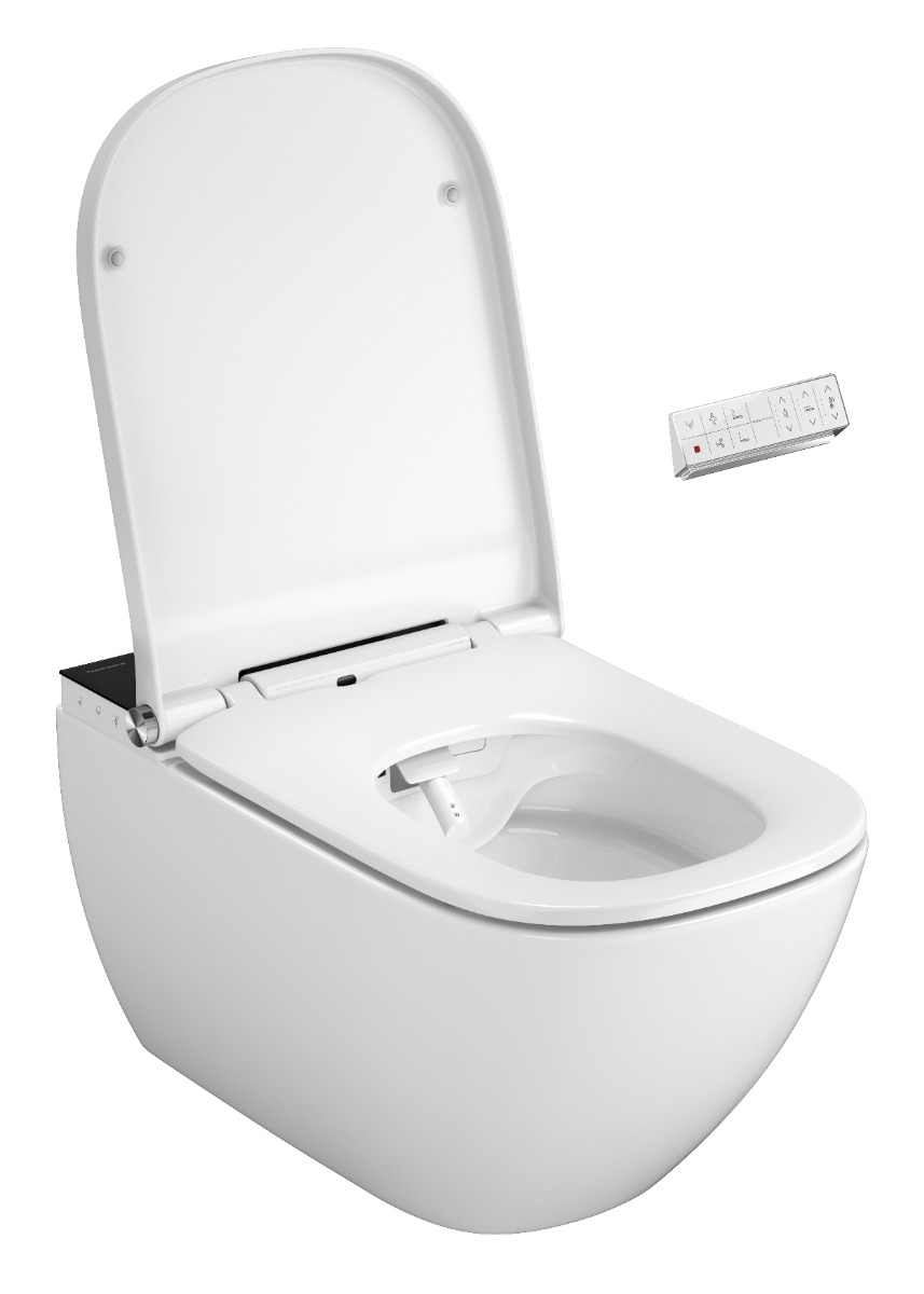 Plazan Genera Ultimate Square douche wc randloos met softclose zitting zwart
