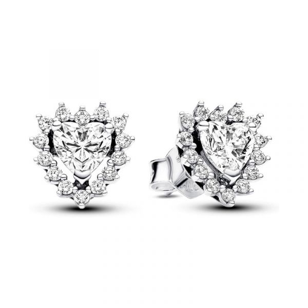 Pandora Joalheria Brincos Halo Coração Brilhantes 293097c01