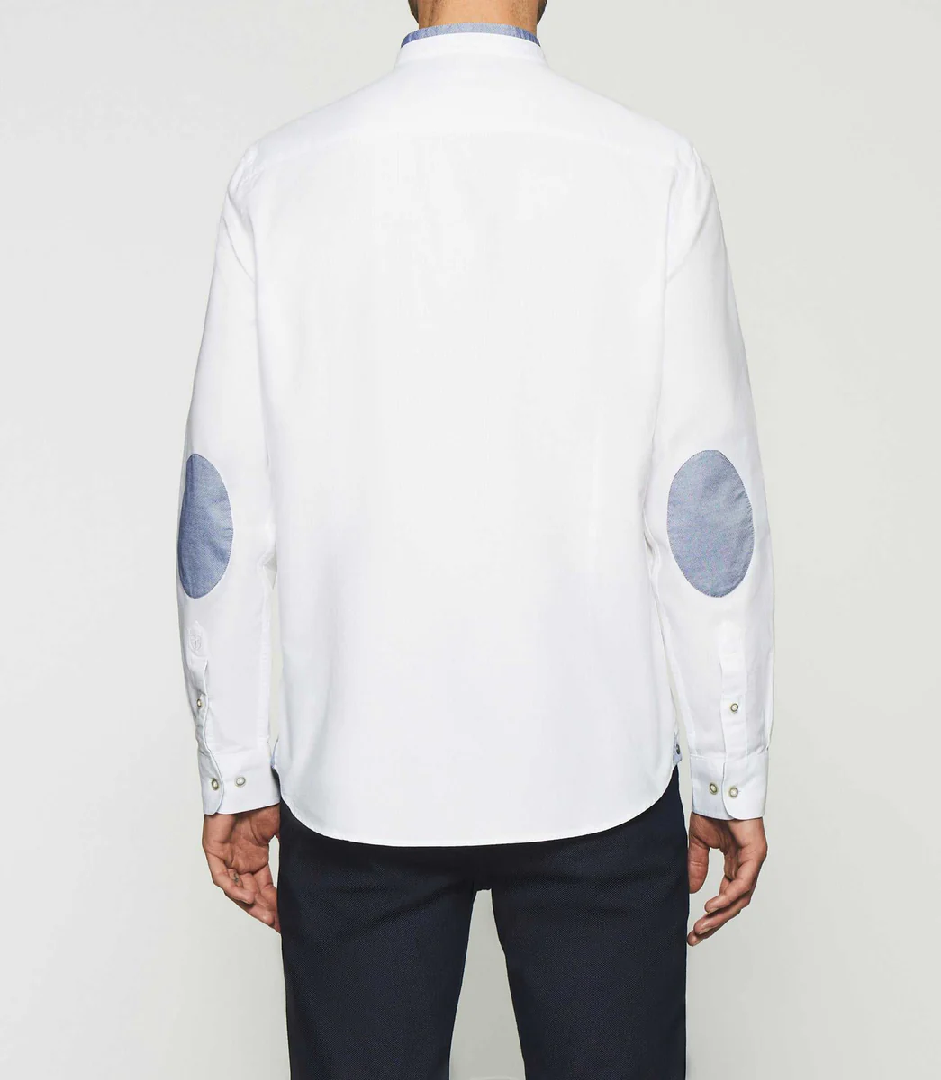 Chemise à coudières blanche et marine KENNY