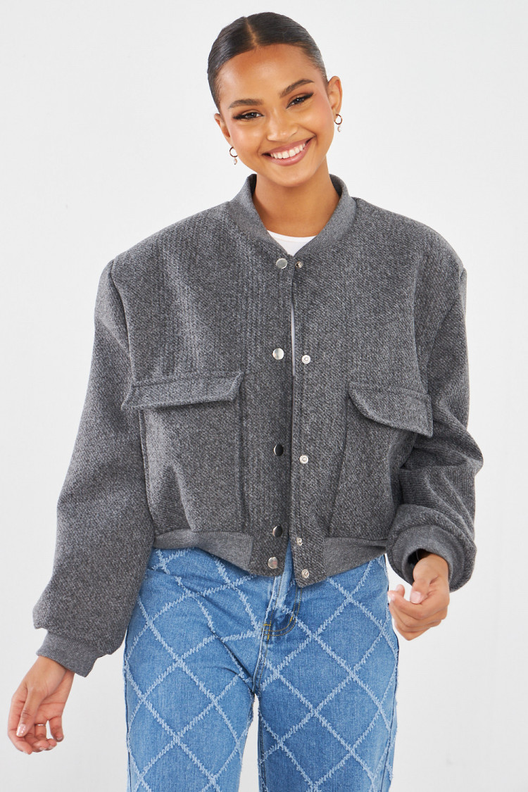 Bomber court gris