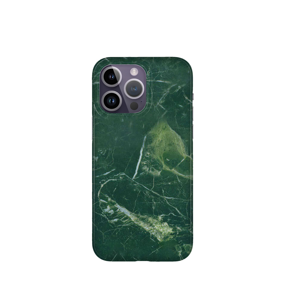 iPhone 14 Pro Max Kunststoff Hülle Serpentin Marmor - Grün
