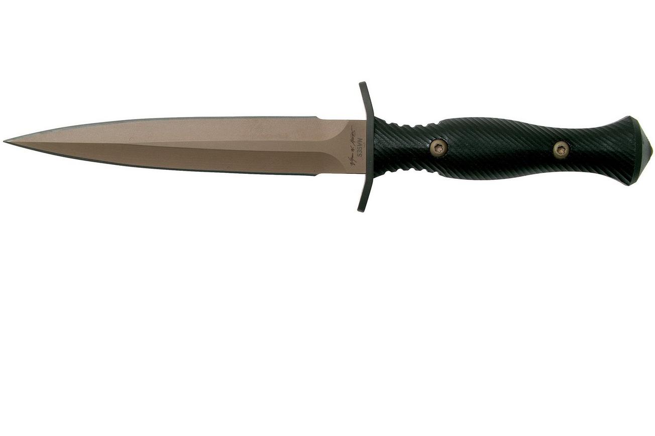 Spartan Blades Harsey Dagger Flat Dark Earth Blade, Black Handle, dolk
