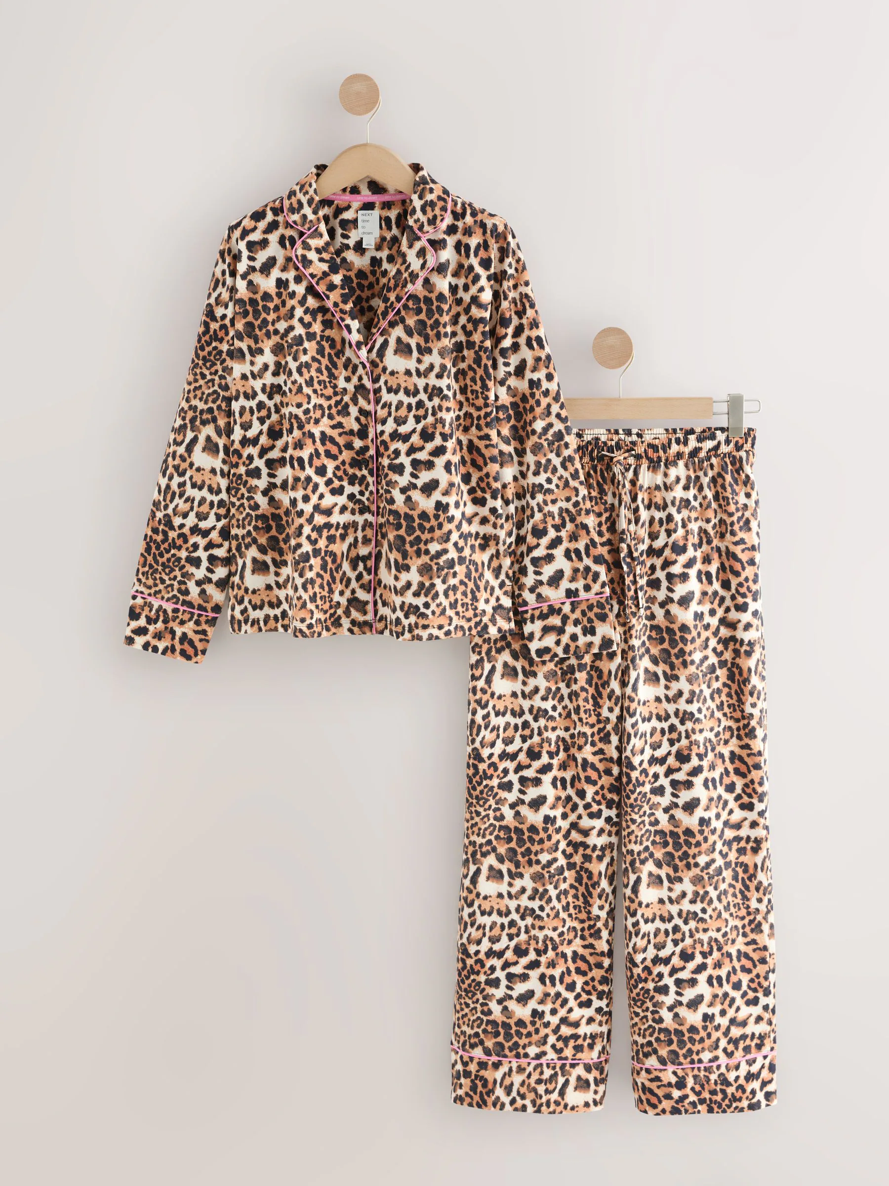 Luipaard - Pyjama met knopen en jerseystof