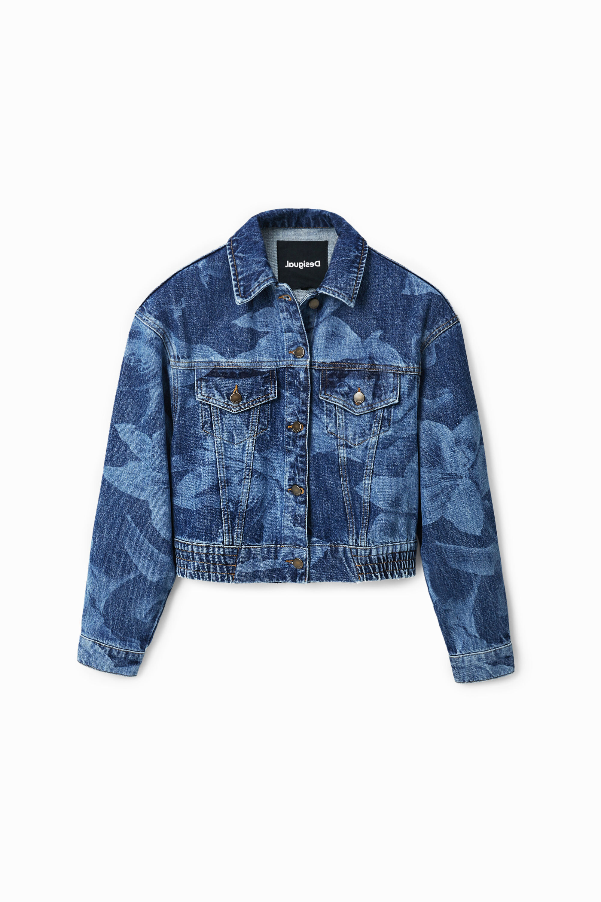 Veste en jean fleurs