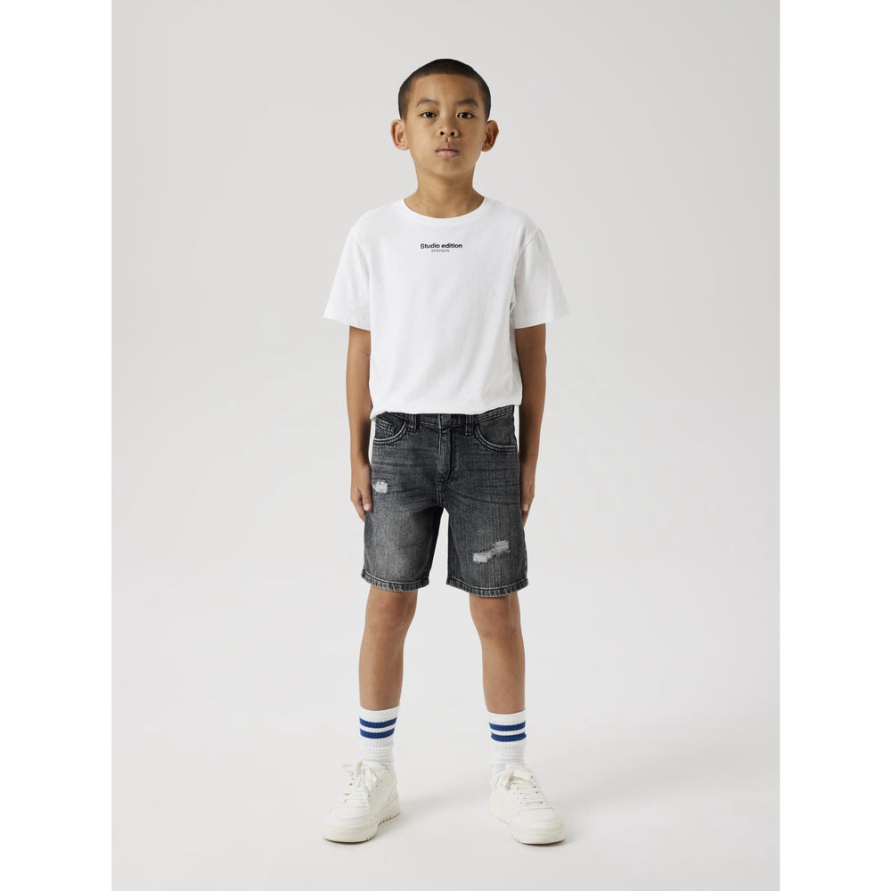Køb Name It Dark Grey Denim Silas Loose Denim Shorts Noos