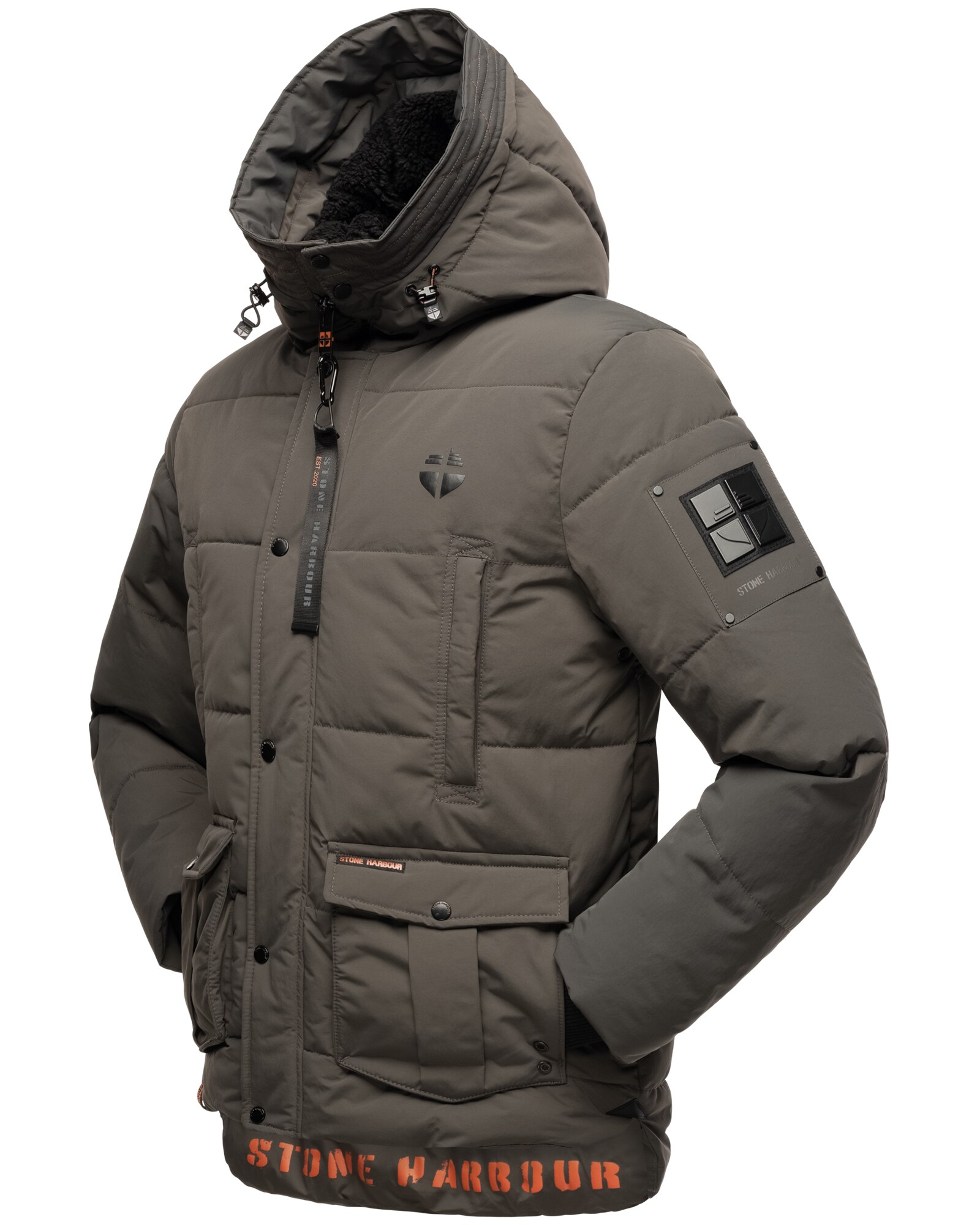STONE HARBOUR Herren Stylische Outdoorjacke Winterjacke mit Teddyfell Innenfutter Admaroo