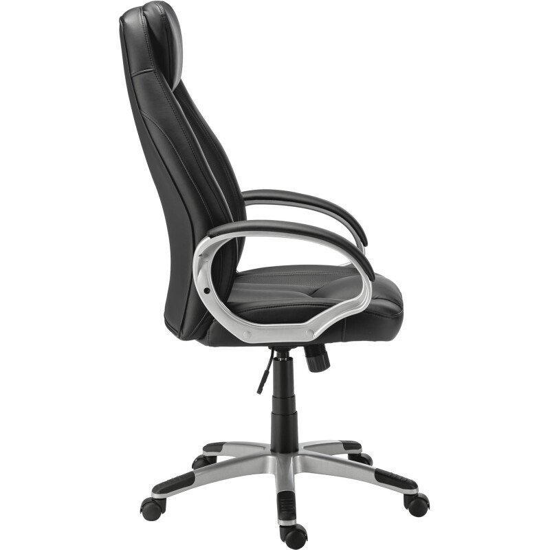 Fauteuil de bureau DARIUS simili cuir - avec accoudoirs, appui-tête et soutien lombaire - Mécanisme Basculant centré - Pieds aluminium
