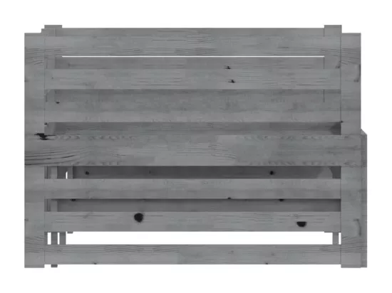 Lit coulissant sans matelas gris 2x(90x200) cm