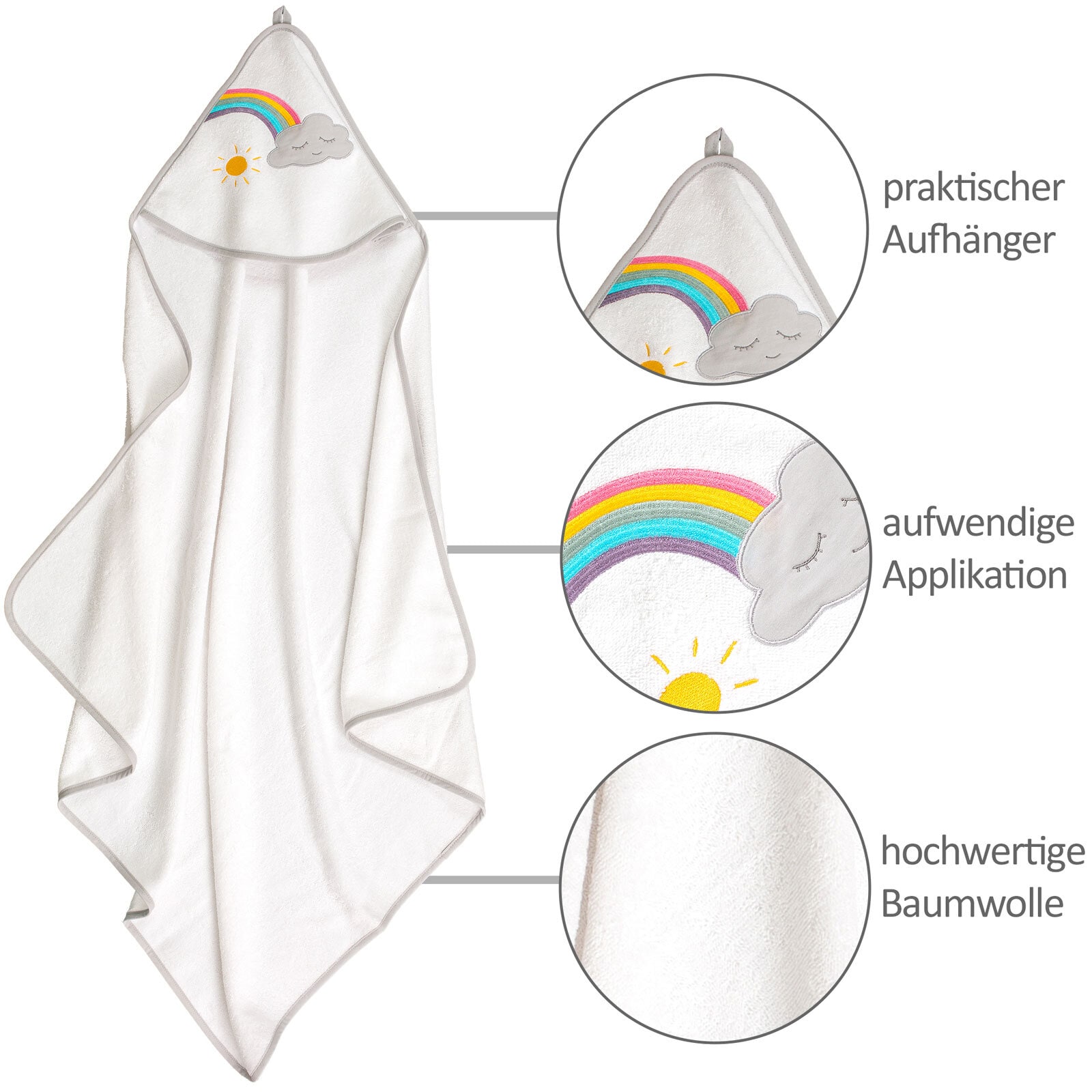 Smithy Frottier-Set WOLKE 3-teilig weiß