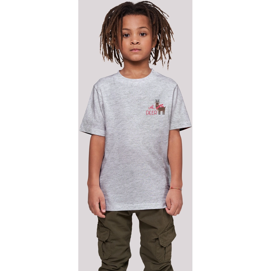 F4NT4STIC T-Shirt Christmas Deer heather grey