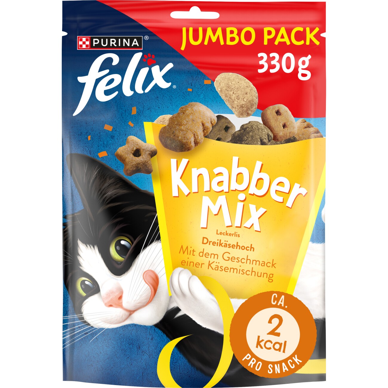 Felix Knabbermix Jumbo Pack 330g Dreikäsehoch