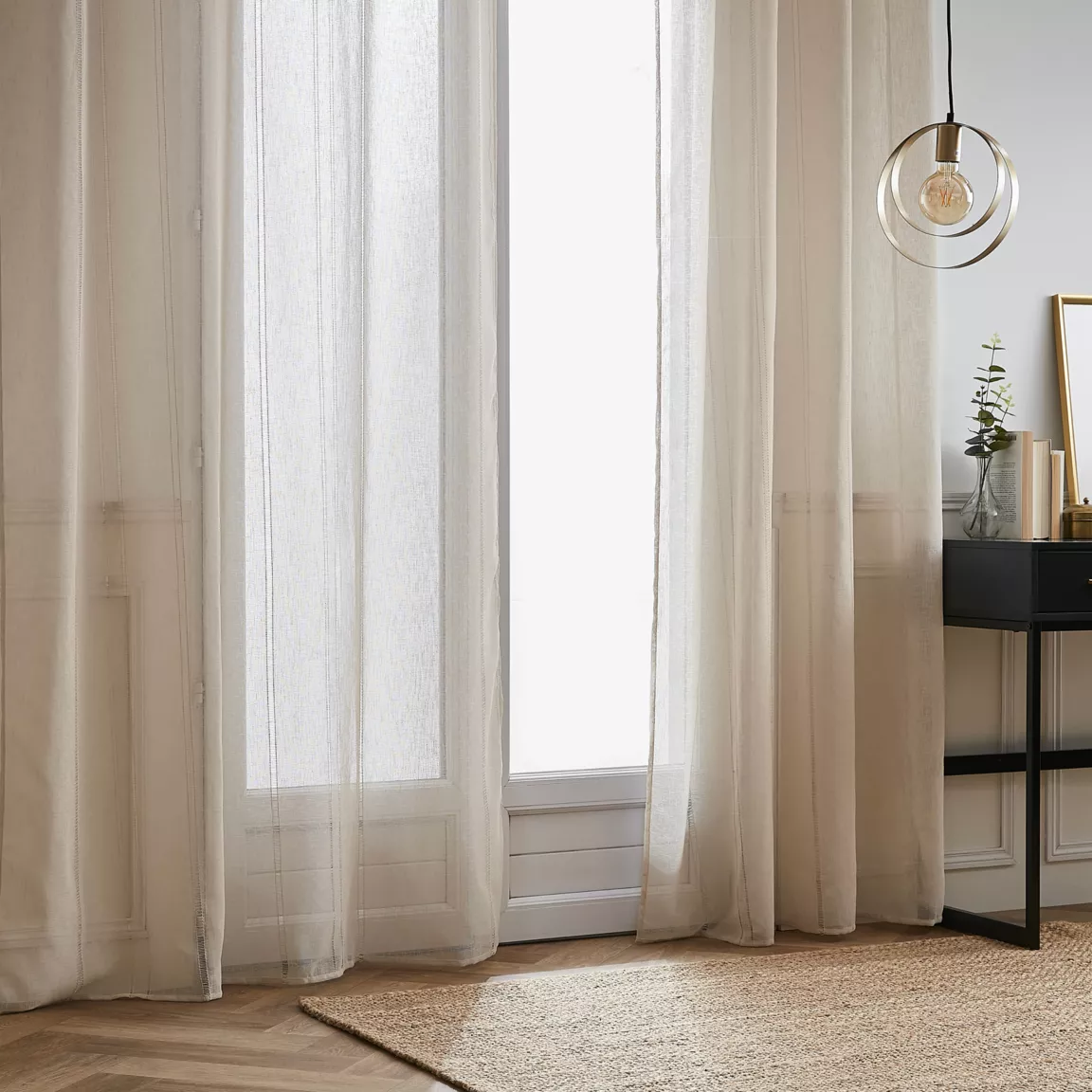 Voilage galon fronceur (140 x 240 cm) Léontine Beige