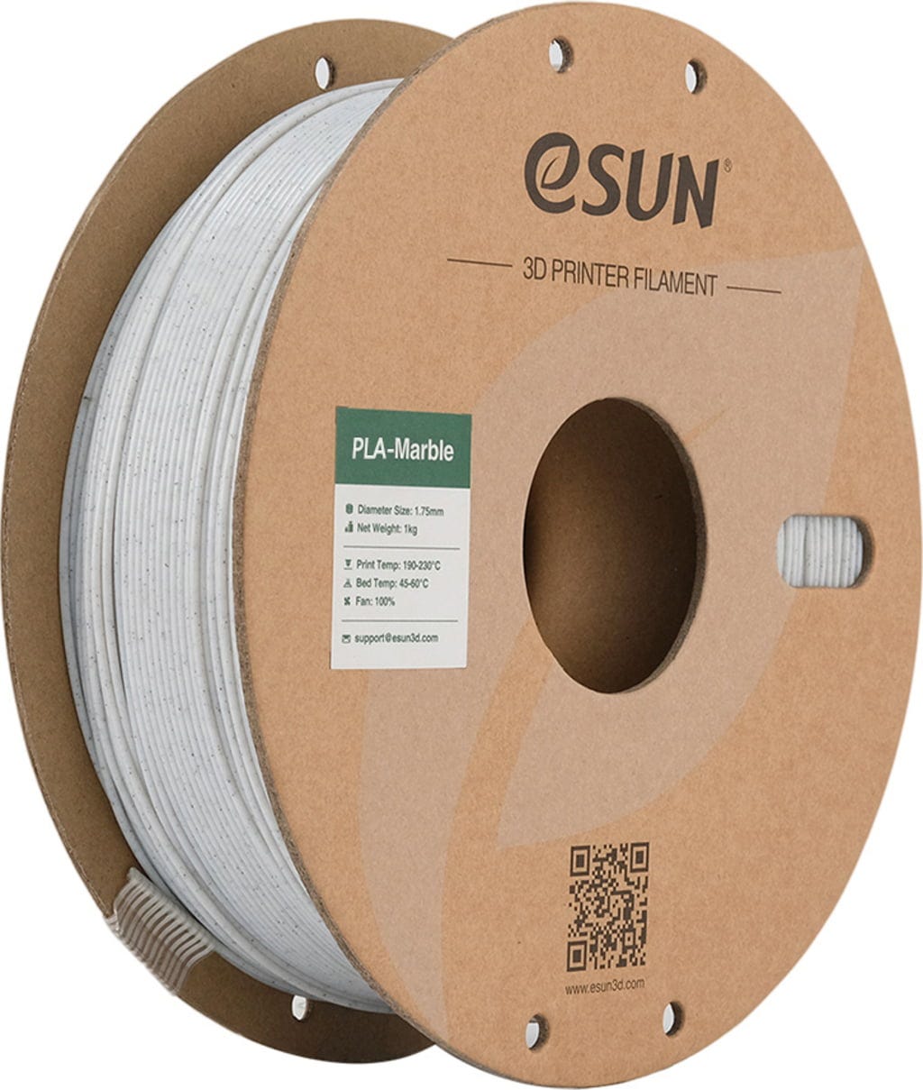 eSUN  PLA-Marble Natural, 1,75 mm / 1000 g    PLA-Filament im Marmor-Look