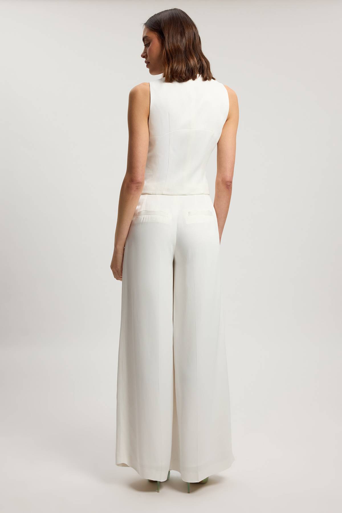 KarenMillen Pantalon Évasé Kick Flare Satiné Ajusté Petite