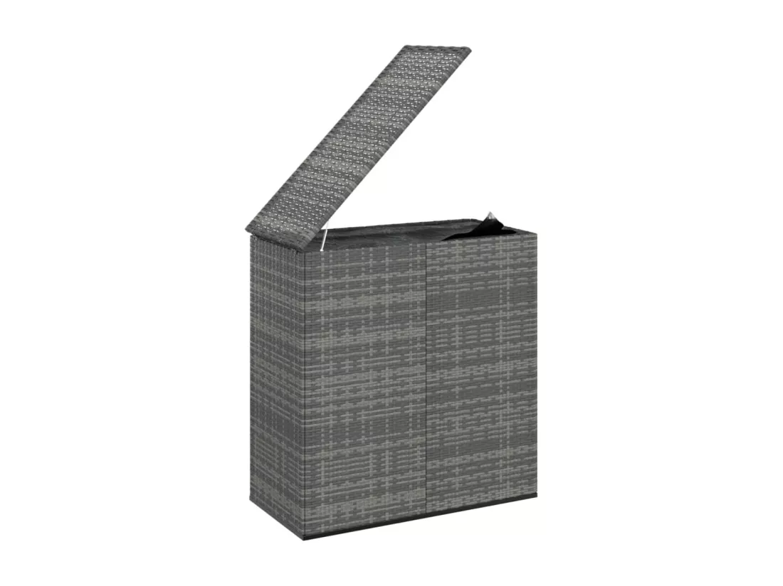 Boîte à coussins de jardin Résine tressée 100x49x103,5 cm Gris