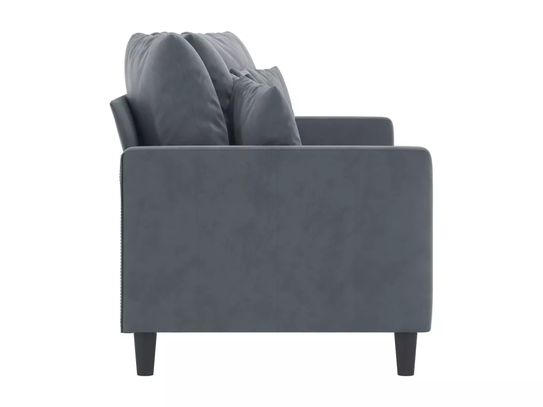 Canapé à 2 places Gris foncé 140 cm Velours