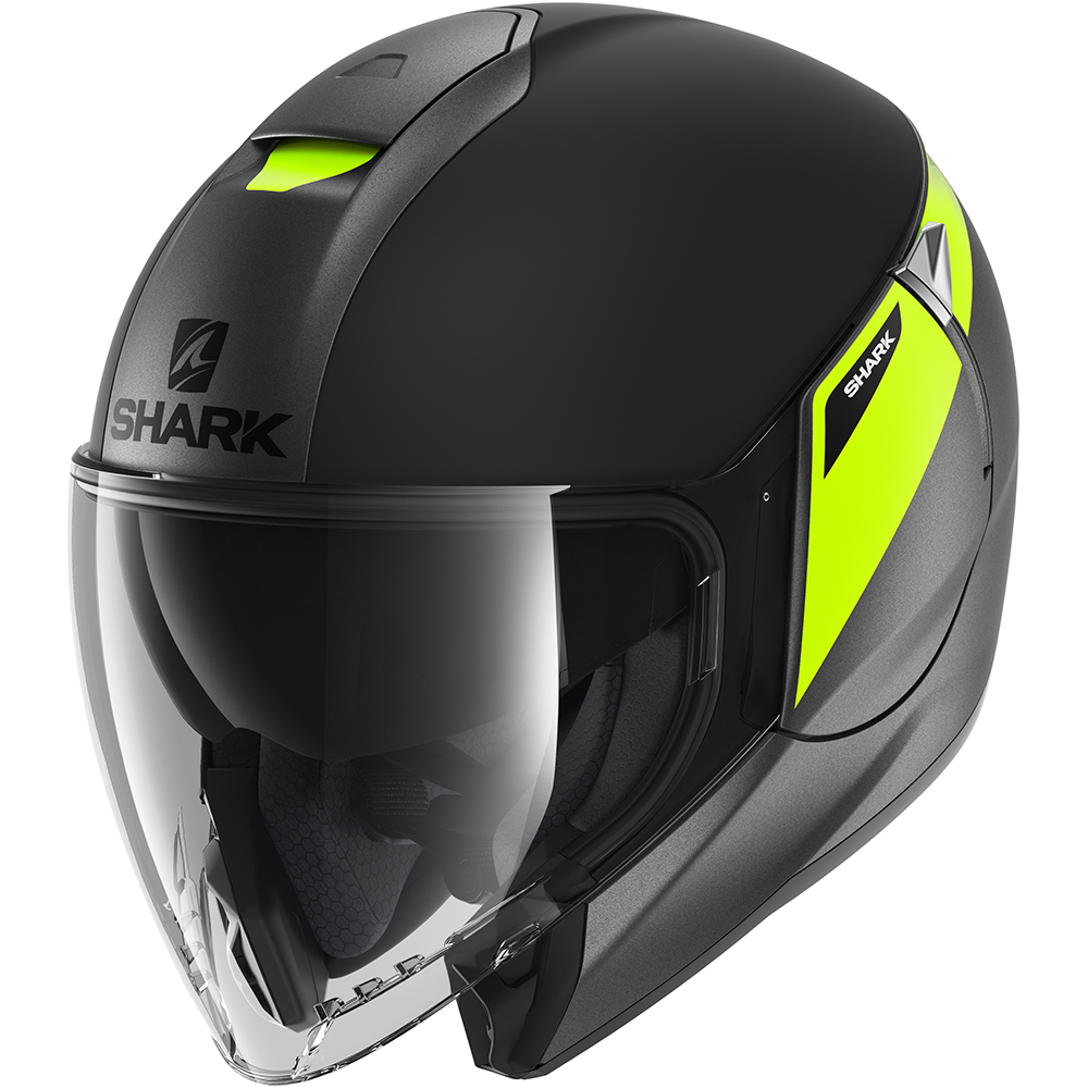 Shark - Casque Citycruiser Karonn Gris Mat / Noir Mat / Jaune