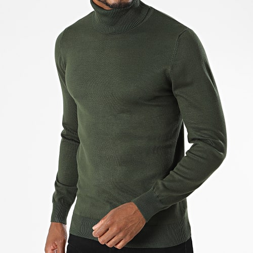 Pull Col Roulé Vert Kaki