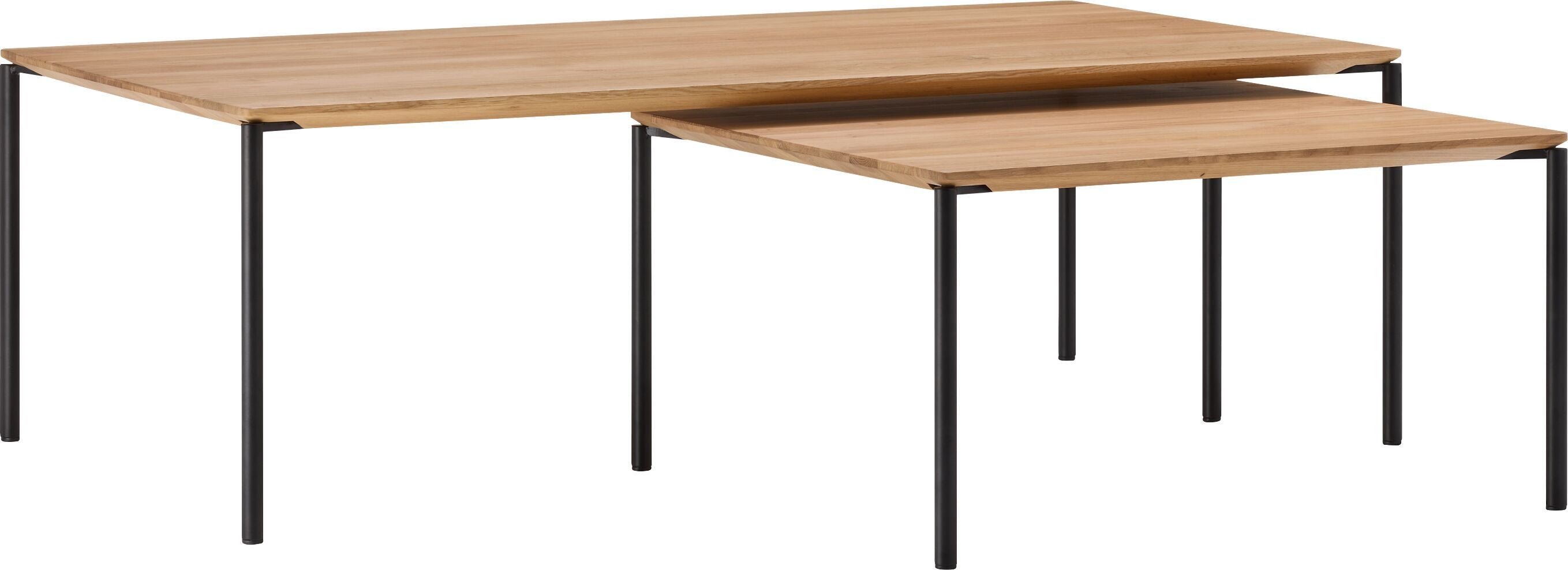 BAO Salontisch - Eiche massiv / schwarz / B: 65.0 cm x T: 65.0 cm x H: 35.0 cm