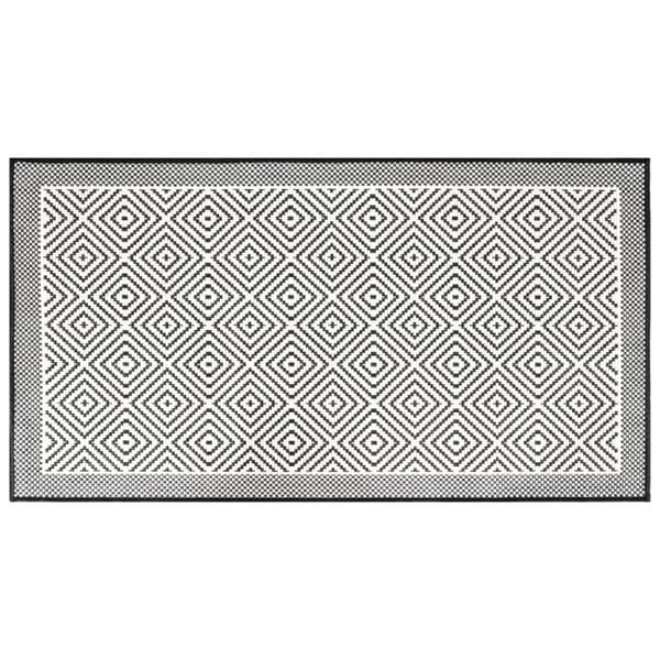 vidaXL Uteteppe grå og hvit 80x150 cm vendbart design