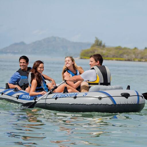Bote inflável Intex Excursion 5 com 2 remos, 366 x 168 x 43 cm