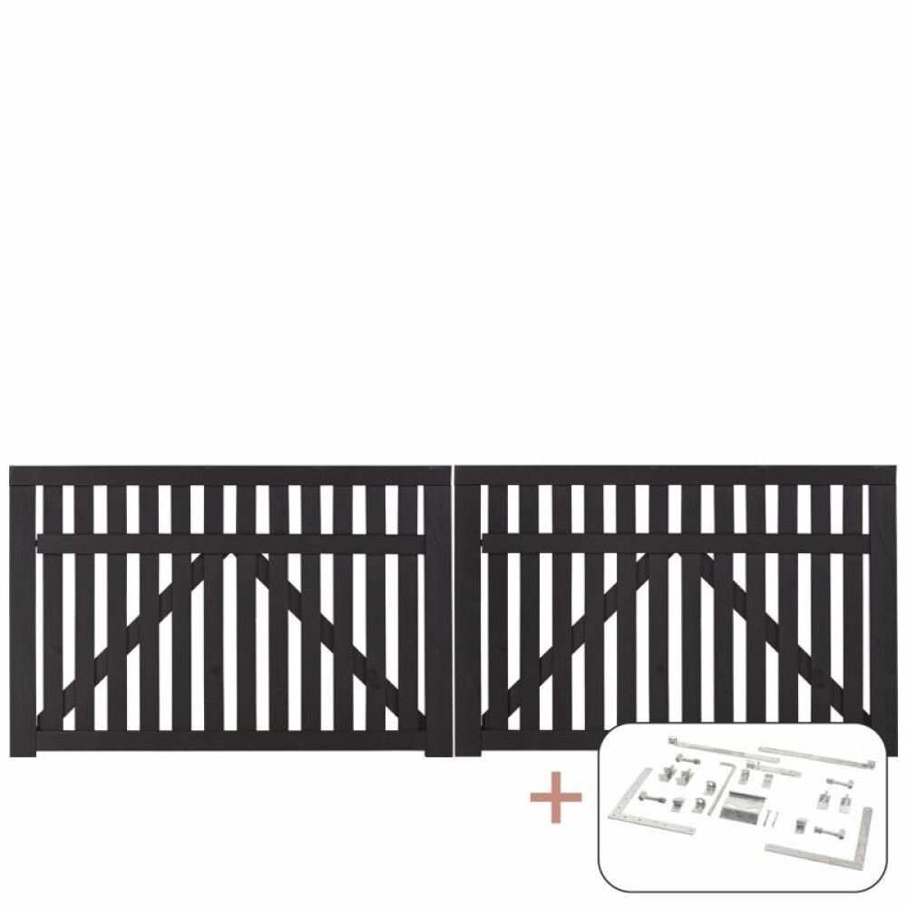 DOBBELPORT PLUS COUNTRY 300X98CM SVART