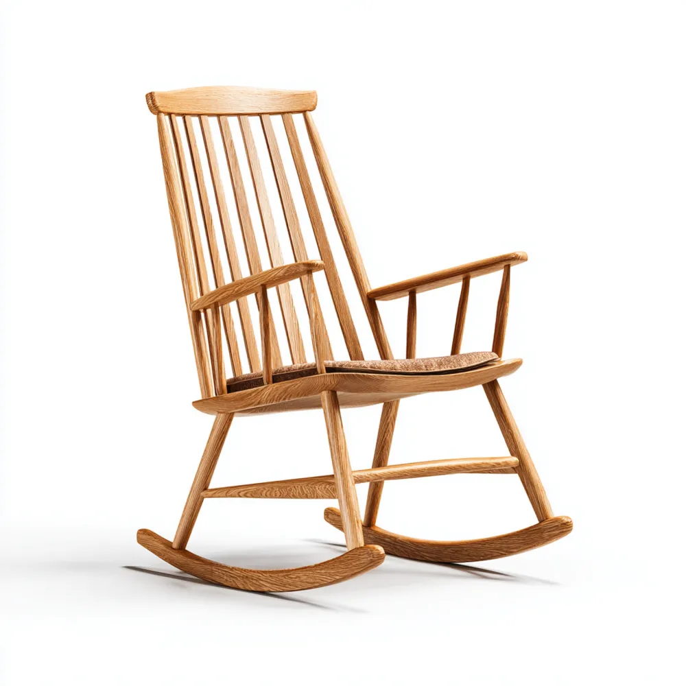 Schaukelstuhl Massivholz 100x60x90 cm – Eiche – Klassisches Design