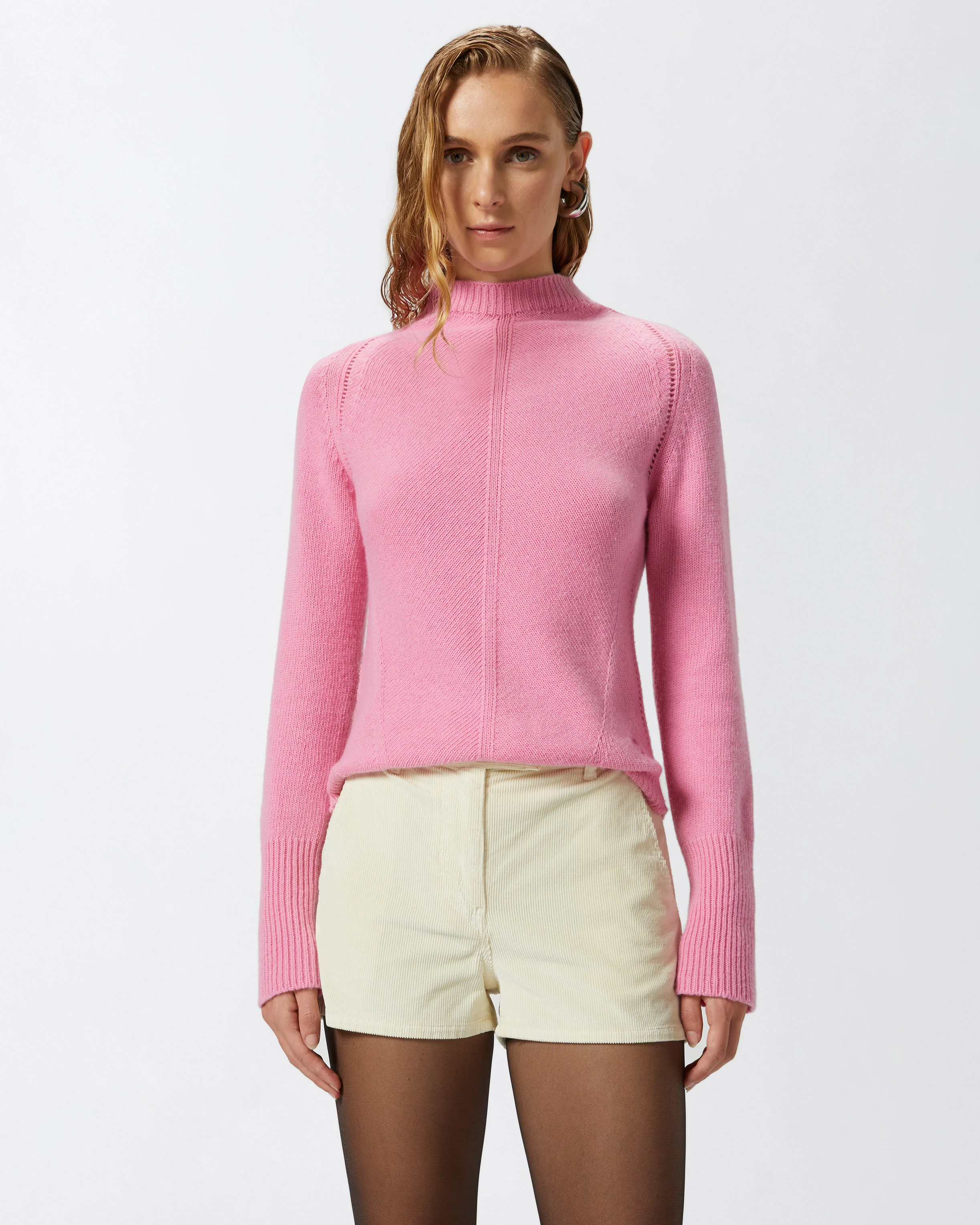 Pull à col montant | Rose