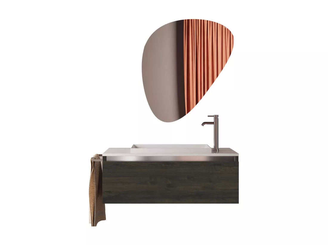 Ensemble de salle de bain 3 pcs AURORA marron foncé