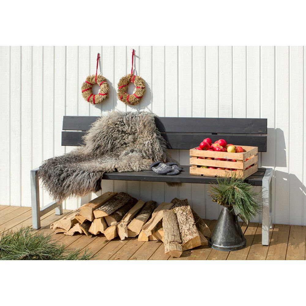HAGEBENK PLUS MED RYGGSTØTTE 176CM SVART