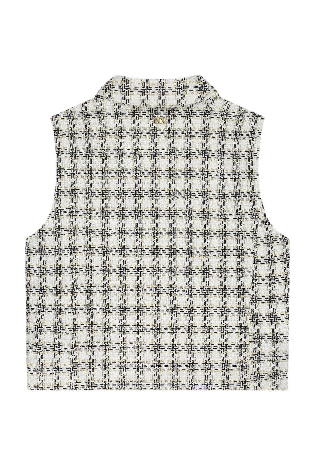NIK&NIK geruit gilet Sonna zwart/offwhite