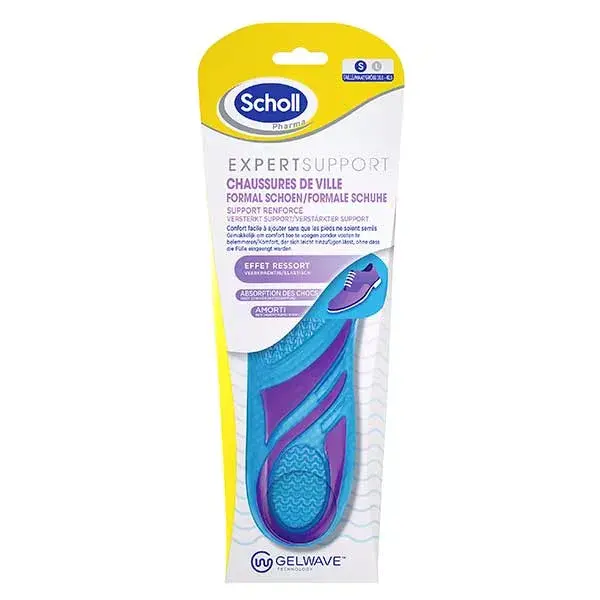 Palmilhas Scholl Expert Support para sapatos sociais, tamanhos 35,5 a 40,5.