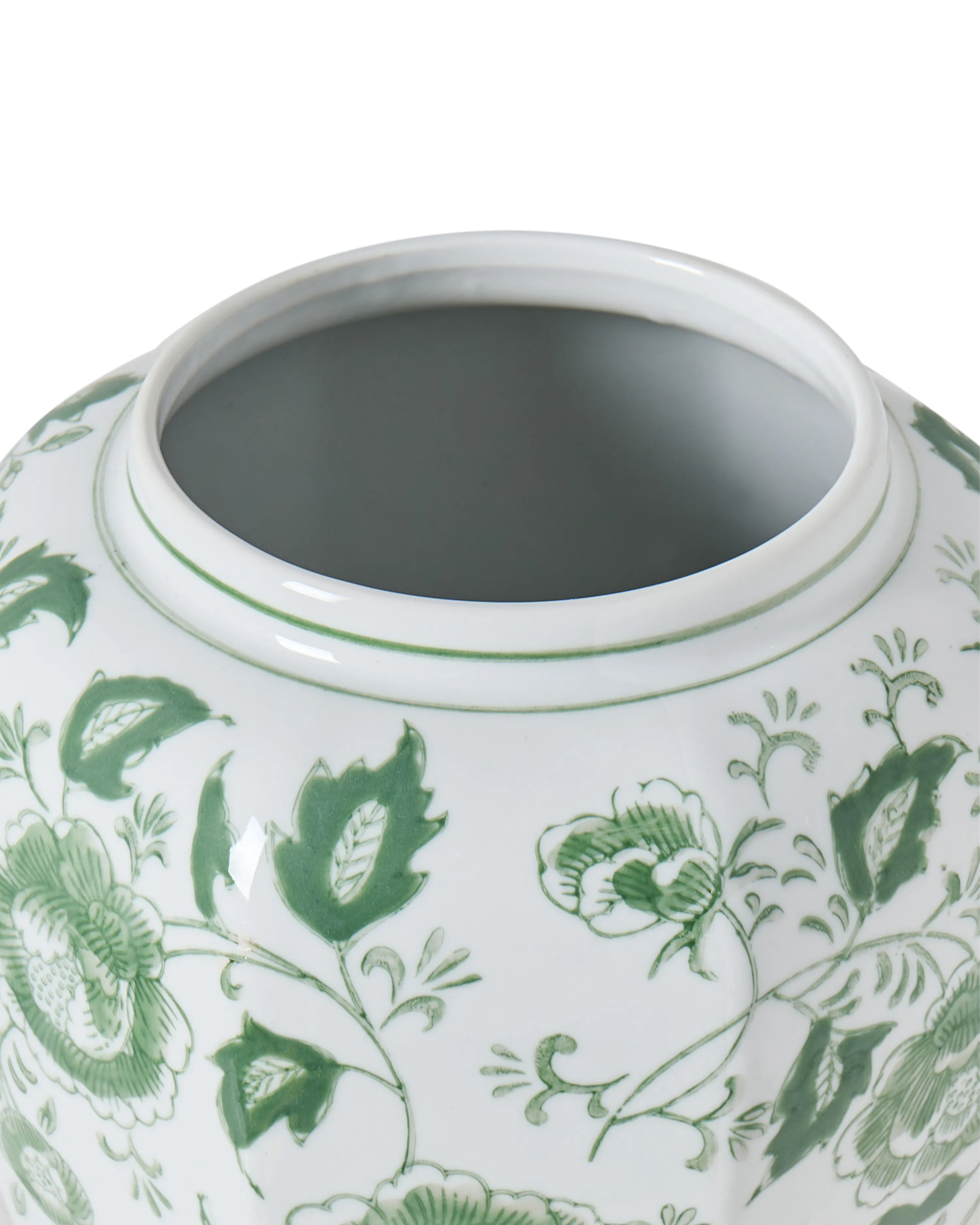Vaas met deksel FERROL Porselein 29 cm Wit/groen