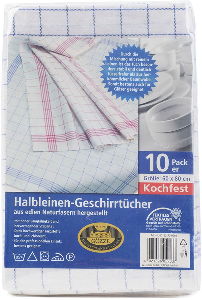 Gözze Geschirrtuch »Gläser und Poliertuch, Des. 60152« aus edlen Naturfasern