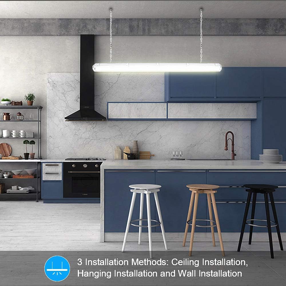 LED Feuchtraumleuchte 150cm 6er 6000K Kaltweiß 2x 24W Röhre 4800lm IP65 Wasserfest T8 Werkstattlampe Röhrenlampe Komplett Wannenleuchte Leuchte für Garage Keller Büro Warenhaus