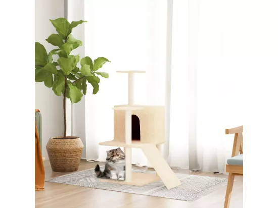 Arbre à chat avec griffoirs en sisal Crème 109 cm