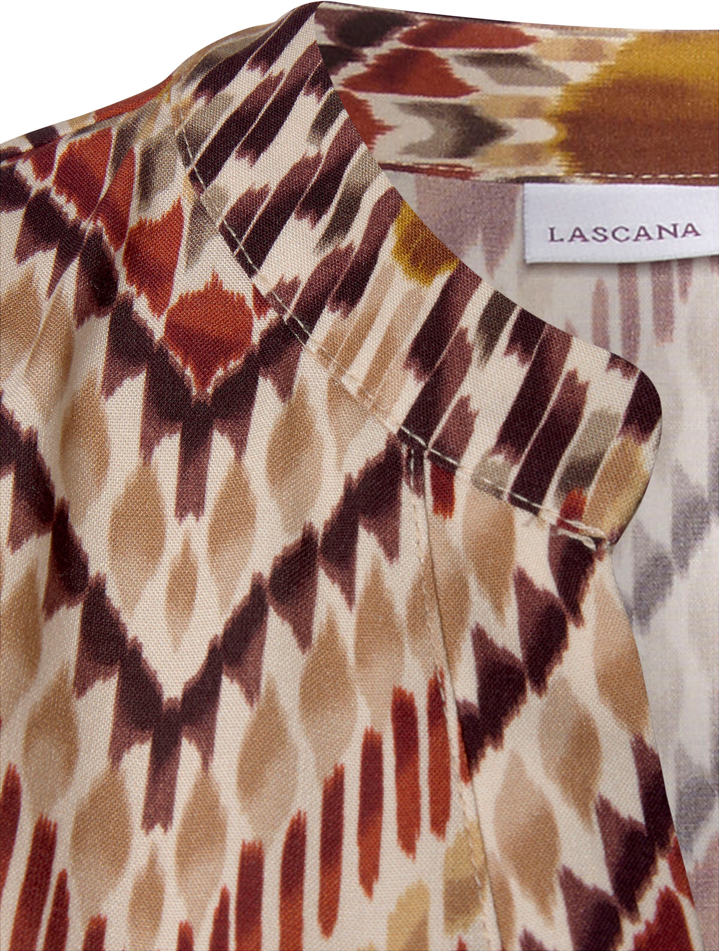 LASCANA Blusentop in braun-bedruckt