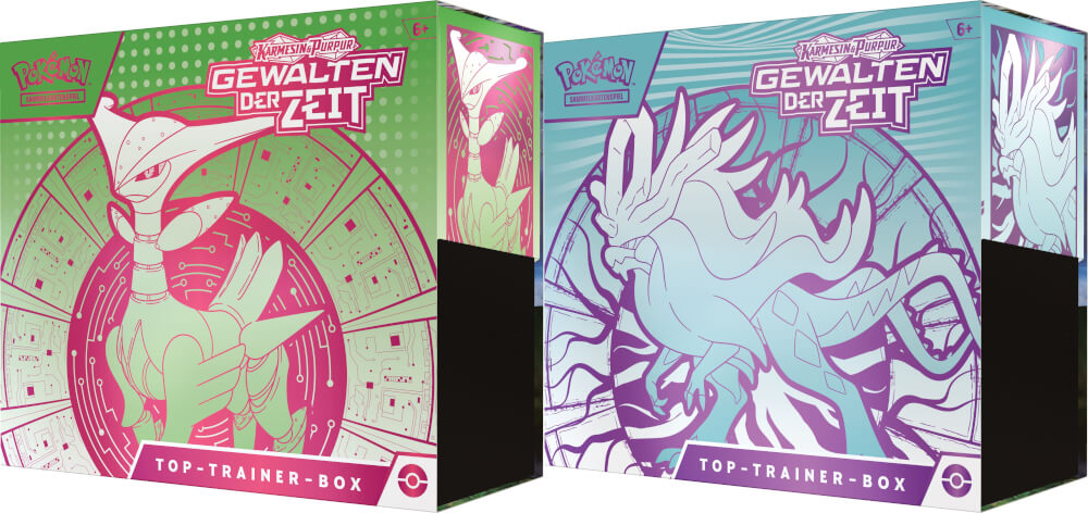 Pokémon-Sammelkartenspiel: Top-Trainer-Box Karmesin & Purpur - Gewalten der Zeit