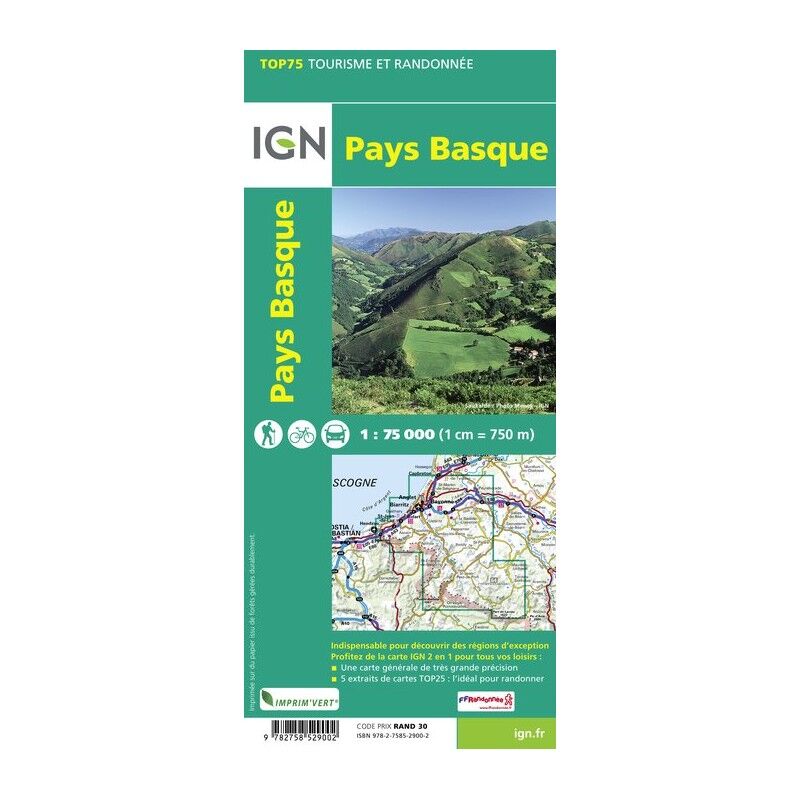 Pays Basque - Carte topographique
