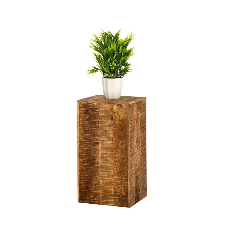Parya Home -Bloemenzuil 27x27x50 plantenstandaard bijzettafel mangohout