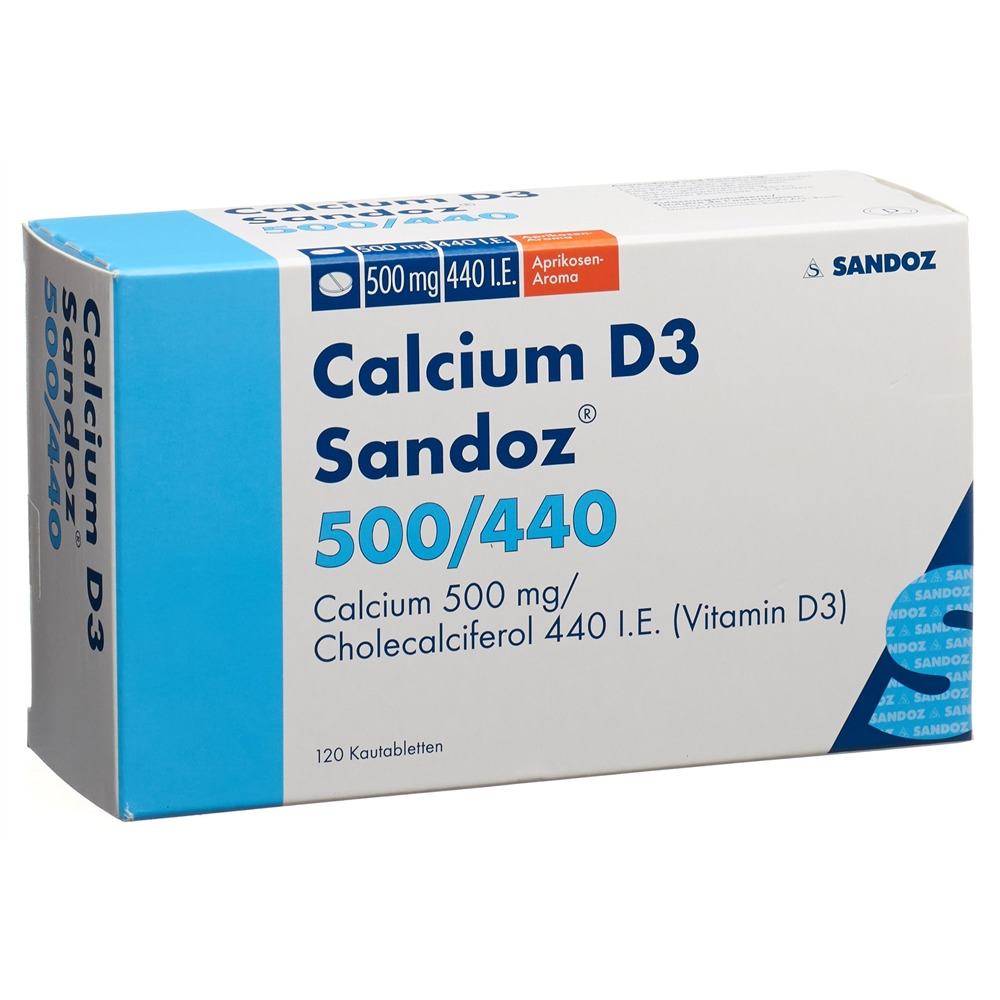 CALCIUM D3 Sandoz Kautabl 500/440 Aprikose 120 Stk