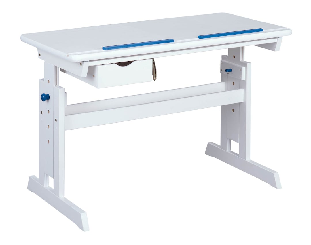 Schreibtisch Julian 109x63-96cm blau/rosa - weiß