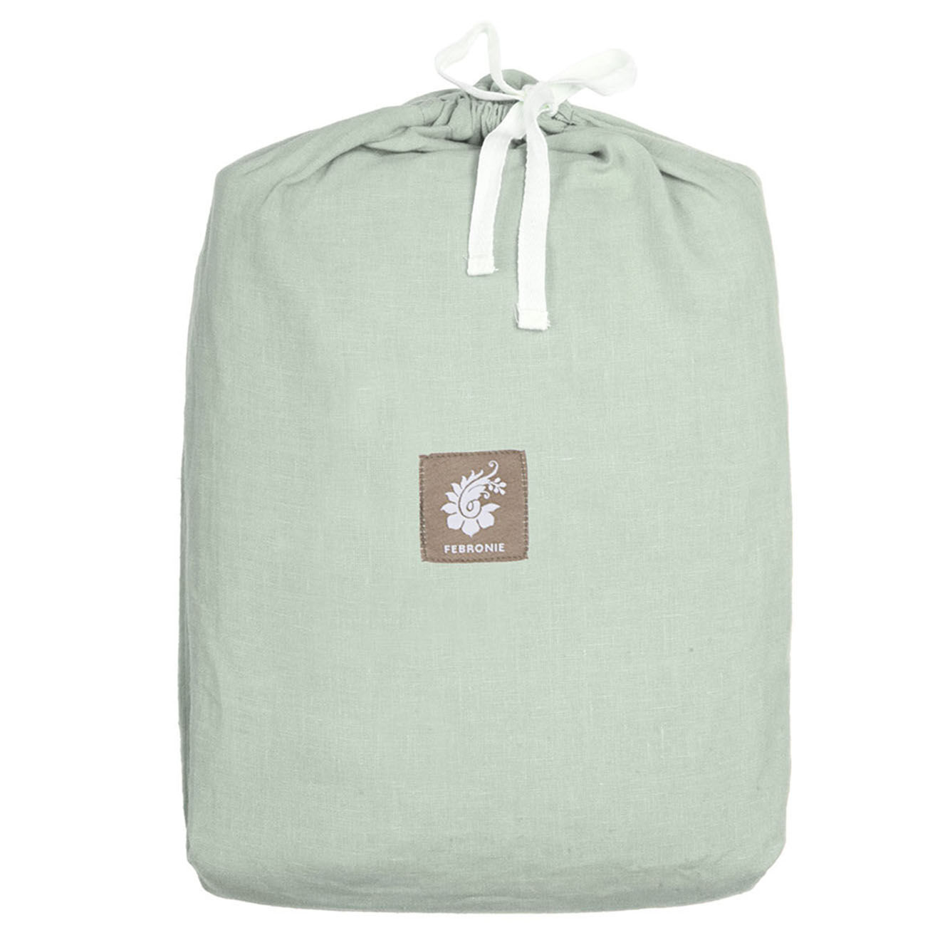 Febronie Couvre-lit 100% Lin frangé Hortense vert amande