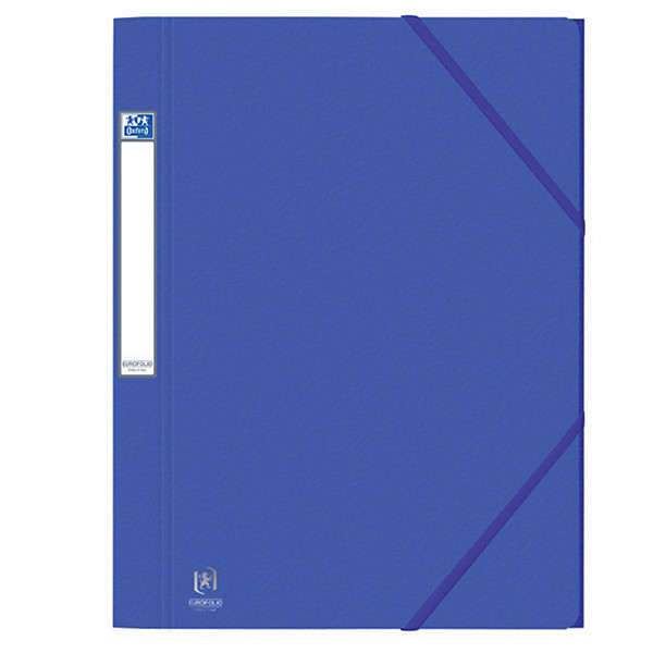 Chemises à élastique 3 rabats Eurofolio Prestige carte 7/10e - 600 g coloris bleu, lot de 10