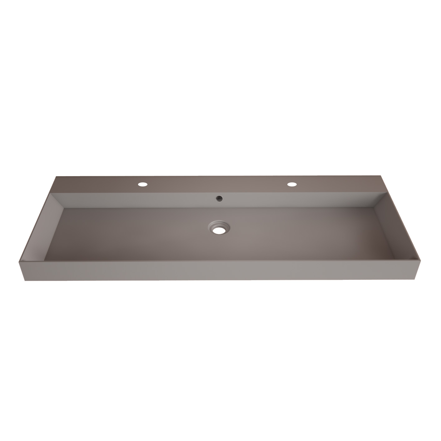 SaniGoods Kolo wastafel 140cm met 2 kraangaten mat leigrijs
